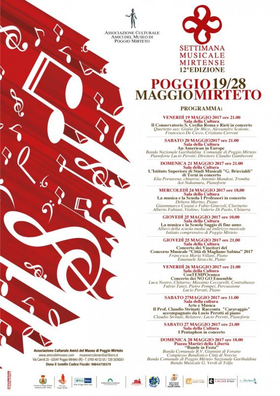 Settimana musicale - Maggio 2017 Poggio Mirteto
